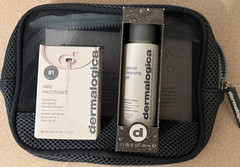 New Dermalogica 2 PC Cleansing Kit: Gel & Microfoliant in Zip Travel Case