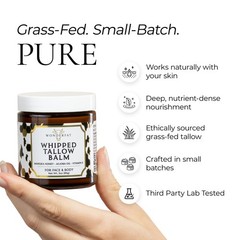 Wonderfat Grass-Fed Whipped Tallow Balm, Face and Body 3 Fl Oz (Pack of 1)