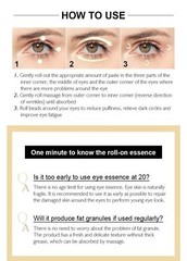 24K Gold Roll-on Puffy Eye Cream Dark Circles Puffiness Anti-Aging Fine Line