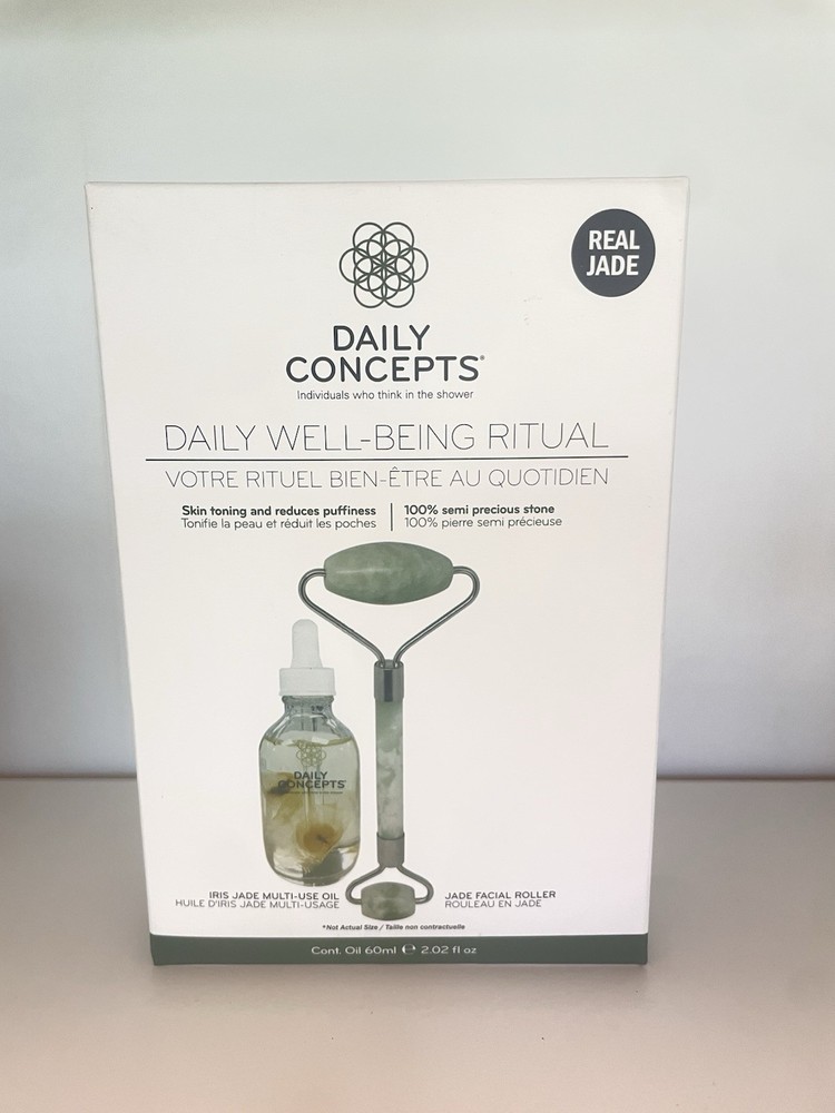 Daily Concepts Daily Well-Being Ritual Jade Facial Roller + Multi-Use Oil 60 mL