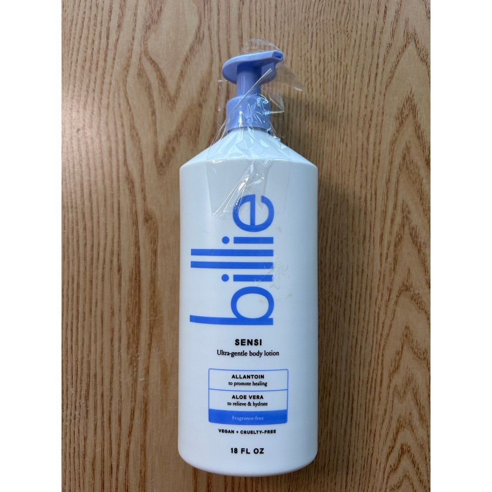 New Billie Sensi Ultra Gentle Body Lotion Fragrance-Free Aloe Vera Vegan 18oz