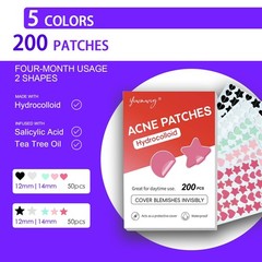 ZCJ Star Pimple Patches for Face – Cute Heart & 200 Count (Pack of 1)