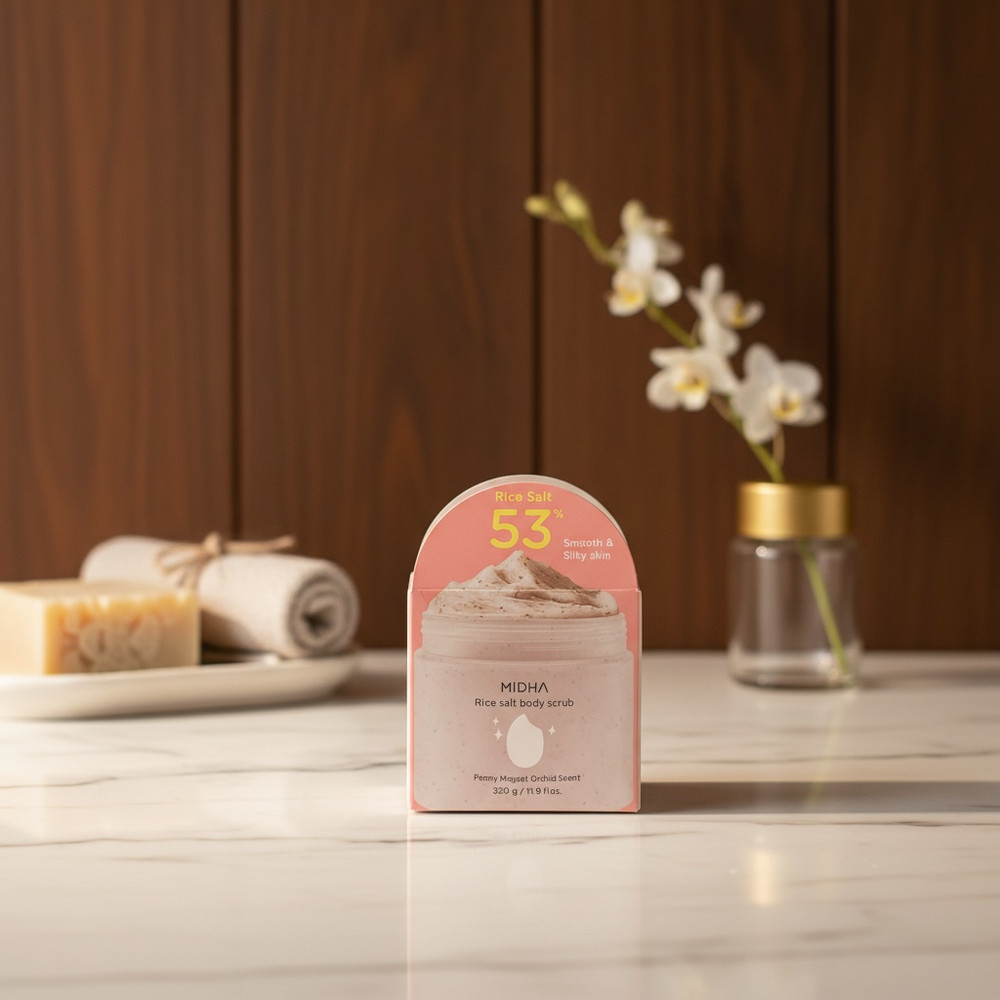 MIDHA Korean Beauty Rice Salt 53% Body Scrub 350g / 11.9oz Exfoliating K-Beauty