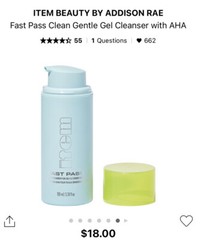 Item Beauty Fast Pass Natural AHA Cleanser For Oily/Combo Skin 3.38oz/100mL BNIB