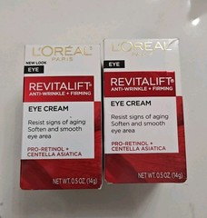 Loreal Revitalift Eye Cream Anti-Wrinkle Firming Soothing Depuff 0.5fl.oz X 2