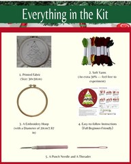 Fortilo Punch Needle Kit with Fabric | Small (7.87 inches), Christmas Tree