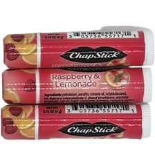 3 Pack Raspberry & Lemonade .15 oz Lip Balm Fresh Sealed