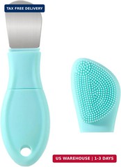 Blackhead Remover Tool,Silicone Face Scrubber, 2 in 1 Nose Scraper for Deep Clea