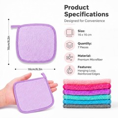Multicolor Reusable Microfiber Face Cloths for Women and Travel