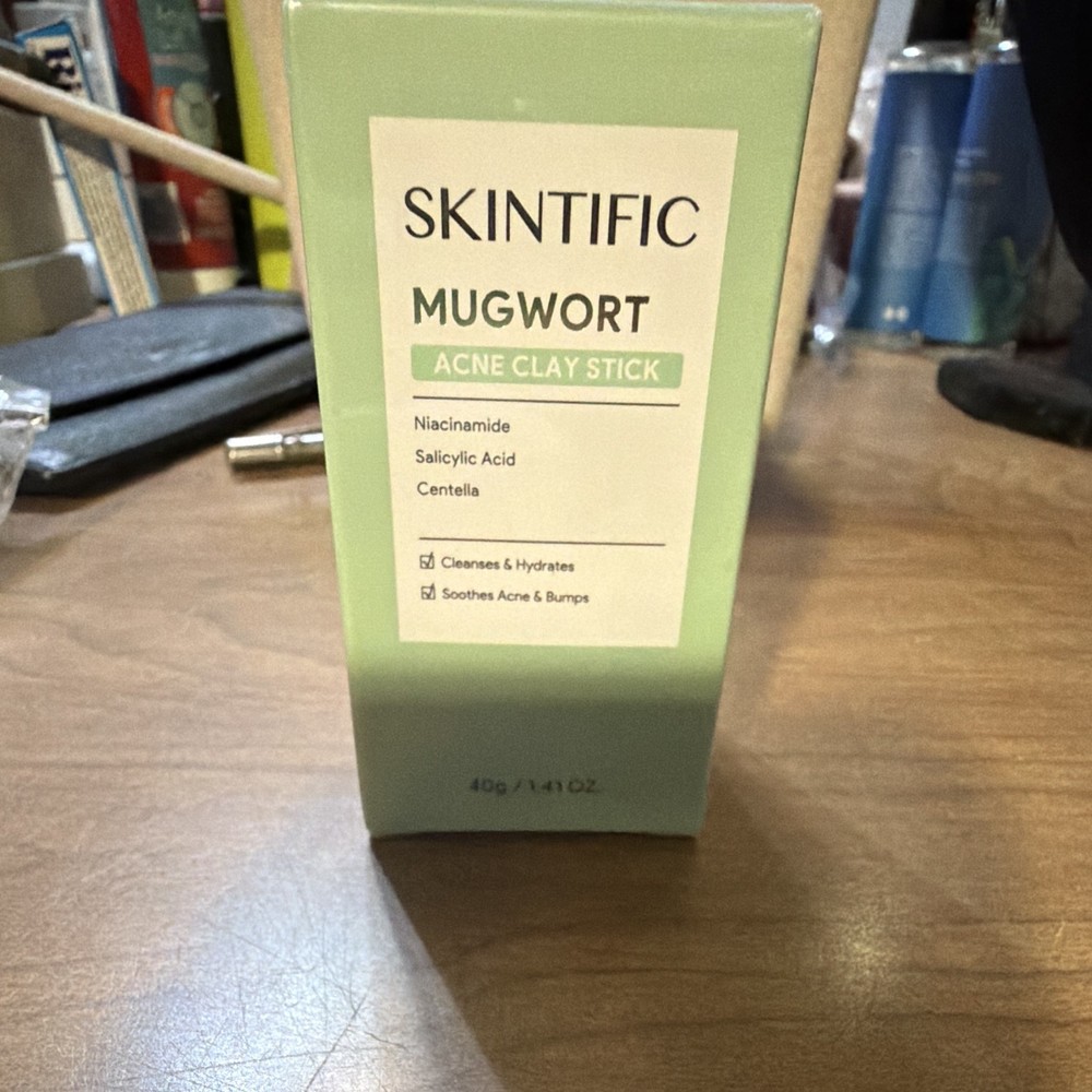 SKINTIFIC Mugwort Acne Clay Stick Niacinamide SA Centella Face 1.41oz