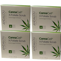 4 Pack Andalou Naturals CannaCell X.Foliate Scrub 1.7oz Hemp Stem Cells