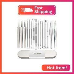 16 Pcs Pimple Popper Tool Kit, Blackhead Remover Tools, Comedone Extractor White