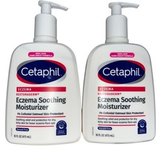 2x CETAPHIL RestoraDerm Eczema Soothing Moisturizer 16oz NEW