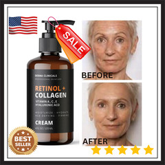 Retinol + Collagen, Hyaluronic Acid, Vitamin C AntiAging Wrinkle Serum Cream 4oz