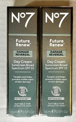 No7 Future DAMAGE REVERSAL Renew Day Cream SPF 25, 0.5 fl oz Exp 3/26 Lot Of 2