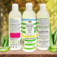 DEW ME DAILY®️ Organicstarr USDA Certified Organic Aloe Vera Gel 12oz./355ml.