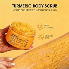 New Turmeric Body Scrub -Acne Dark Spots Smooth Skin Exfoliate Natural Soft Skin
