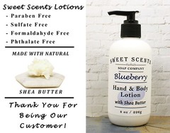 Hand & Body Lotion – Blueberry Handmade Lotion with Shea Butter