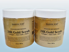 MAJESTIC PURE ENHANCED SKIN RADIANCE 24K GOLD SCRUB 10 OZ LOT OF 2