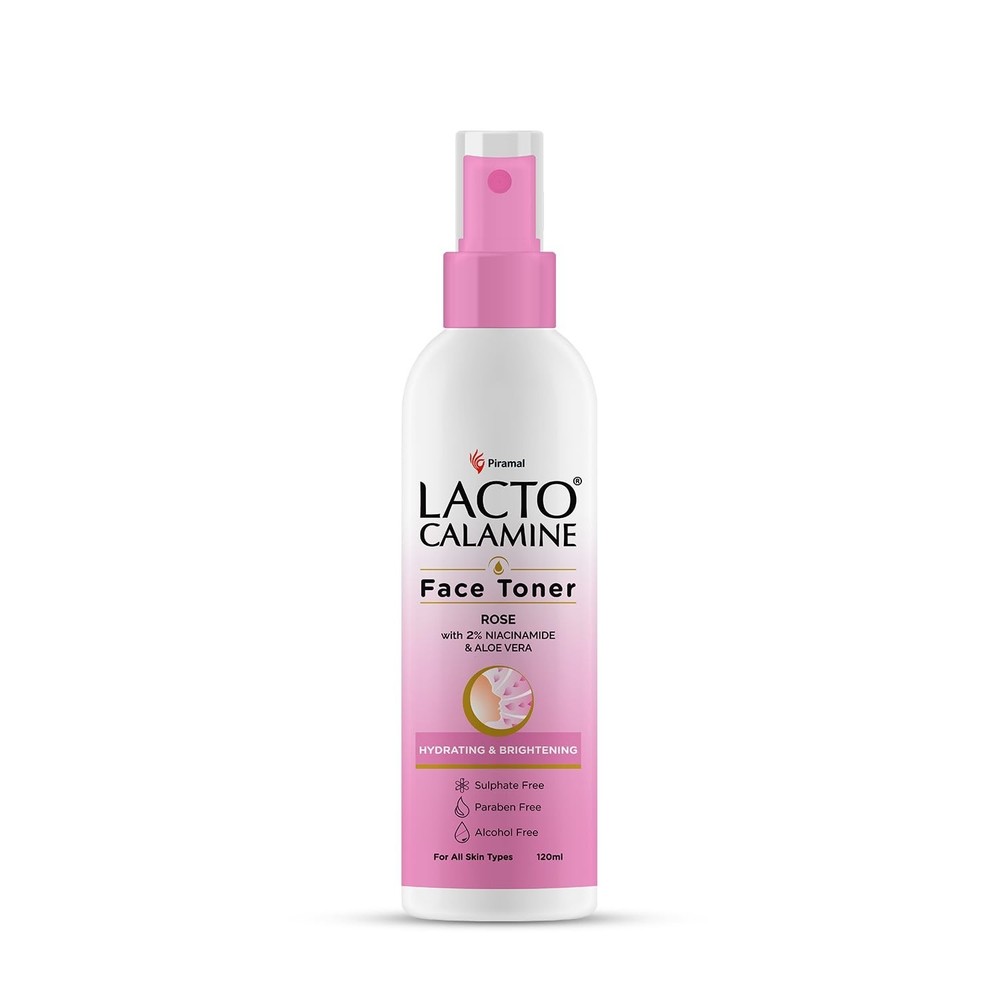 Lacto Calamine Rose Water Toner 120ml Niacinamide Aloe Vera Face Mist