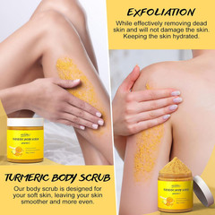 Turmeric Vitamin C Body Scrub Exfoliating Deep Cleansing Loofah for Dark Spots