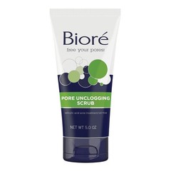 Bioré Pore Unclogging Scrub, Removes Excess Dirt and Oils, Face Scrub, with Sali
