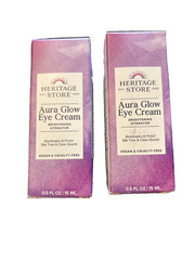 2PK Heritage Store Aura Glow Eye Cream ~ EXP 5/26 ~ 0.5 FL OZ EACH ~ READ