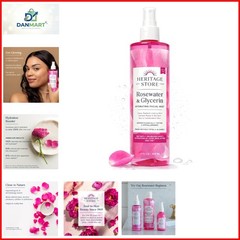 Rosewater & Glycerin Hydrating Facial Mist – Dry Combination Skin Care – Rose…
