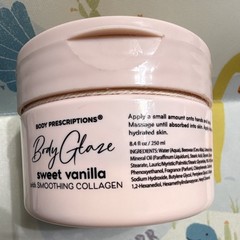 Body Prescriptions Body Glaze Moisturizing Collagen Cream Sweet Vanilla 8.4
