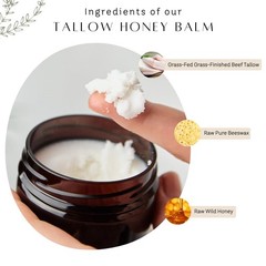 Untamed Organics Tallow & Honey Skin Balm | Made with 2 Ounce (Pack of 1)