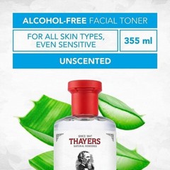 THAYERS Alcohol Free Unscented Witch Hazel Facial Toner w Aloe Vera 12oz