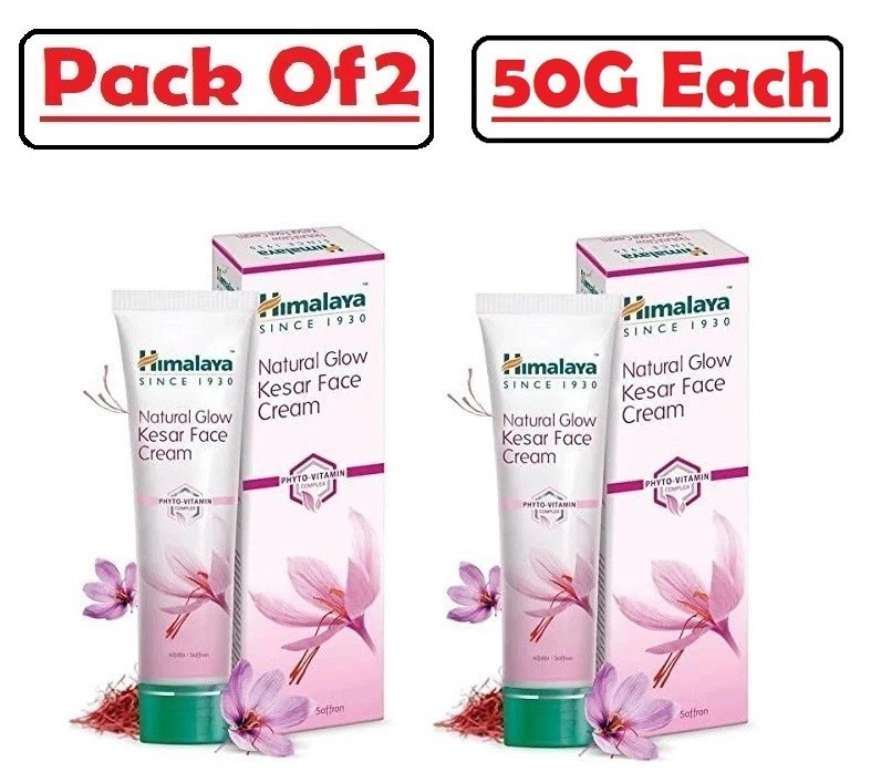 Himalaya NATURAL GLOW KESAR FACE CREAM Pack Of 2 x 50gm Each FREE SHIP 2027-28