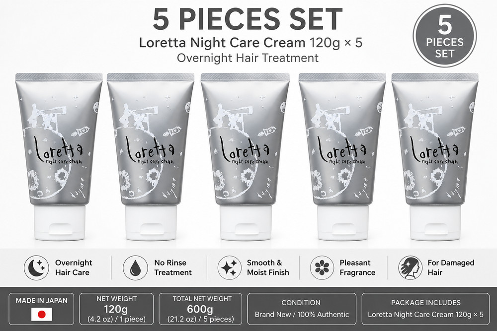 Loretta Night Care Cream 120g x5 Leave-In Hair Treatment Japan New