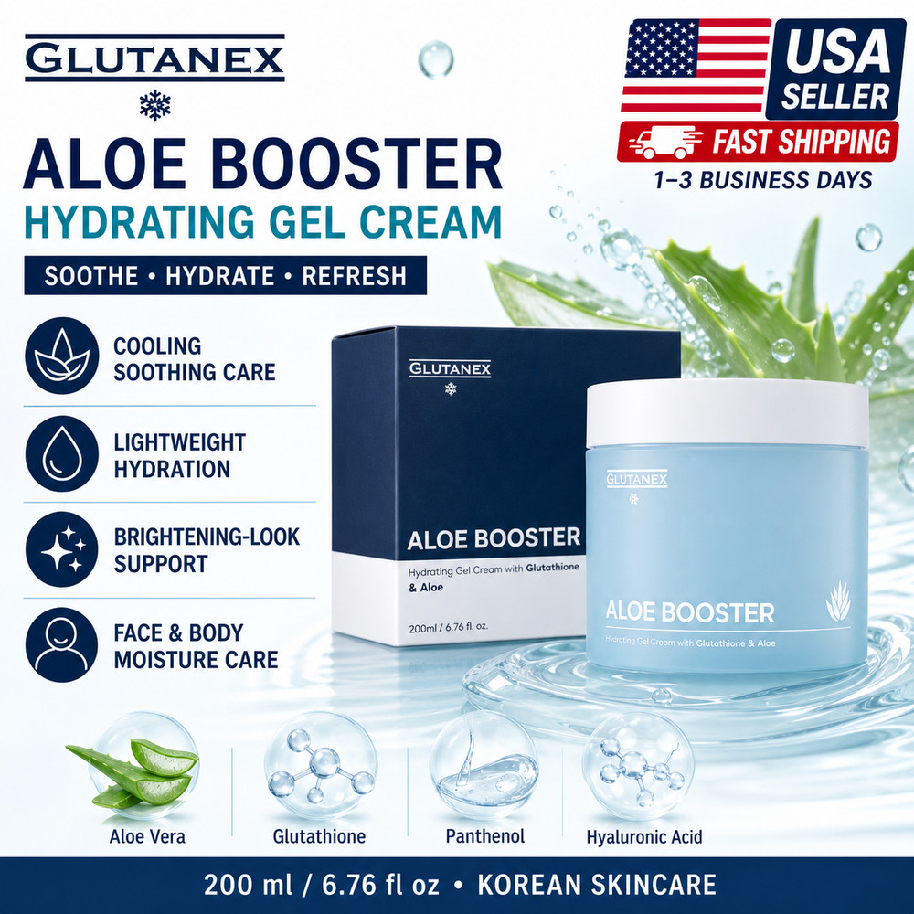 Glutanex Aloe Booster Hydrating Soothing Brightening Moisturizing 200ml/6.76oz