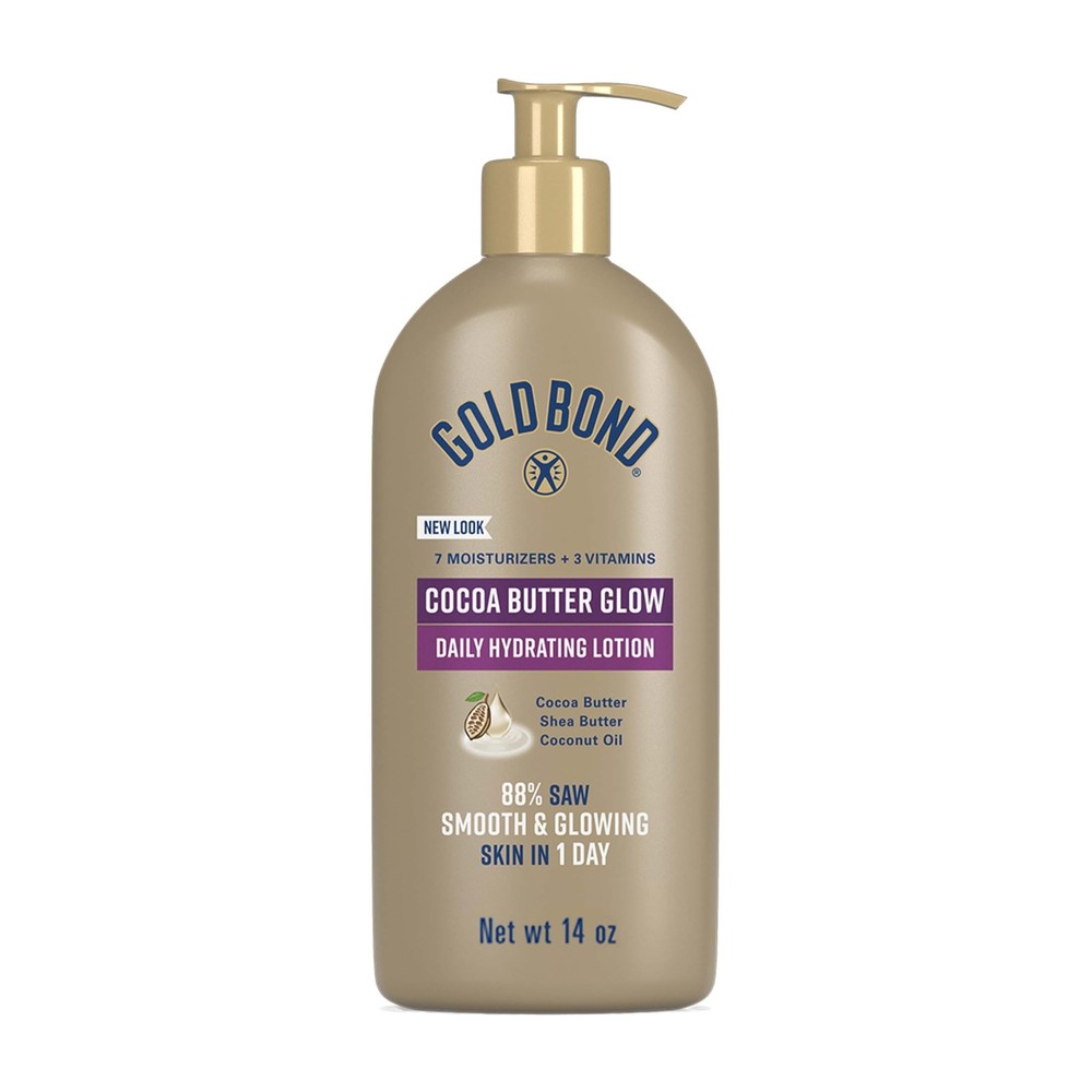 Gold Bond Cocoa Butter Glow Daily 14 Ounce (Pack of 1), Radiance Renewal