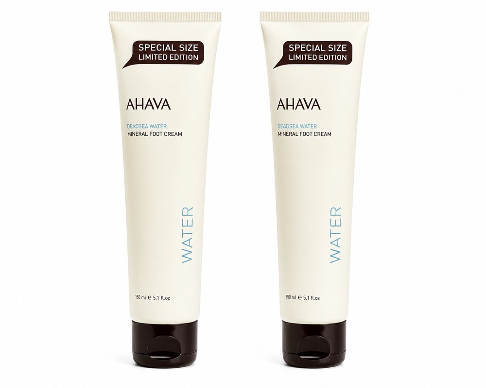 AHAVA Dead Sea Water Mineral Foot Cream Limited Edition 5.1 fl oz 150ml Duo