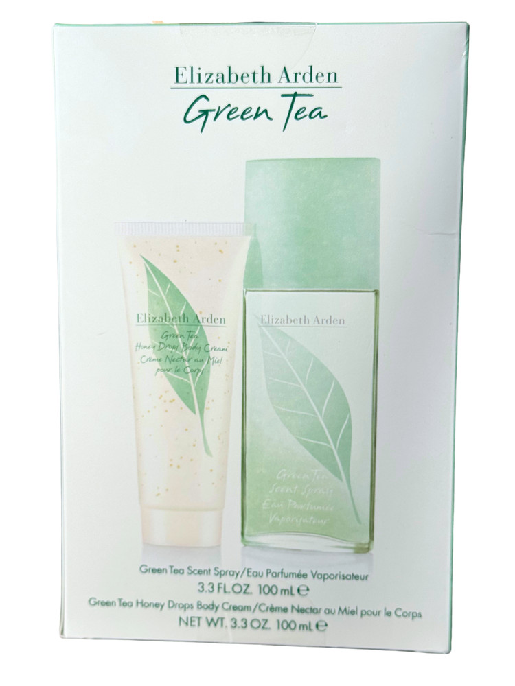 Elizabeth Arden Green Tea Gift Set Sealed 3.3 oz Spray & Honey Drops Body Cream