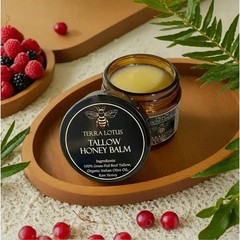 Terra Lotus Organic Beef Tallow Balm with Raw Honey Citrus Moisturizing Cream