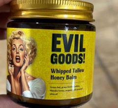Evil Goods Whipped Tallow Honey Balm For Face, Lips & Body 180 g New (glass jar)