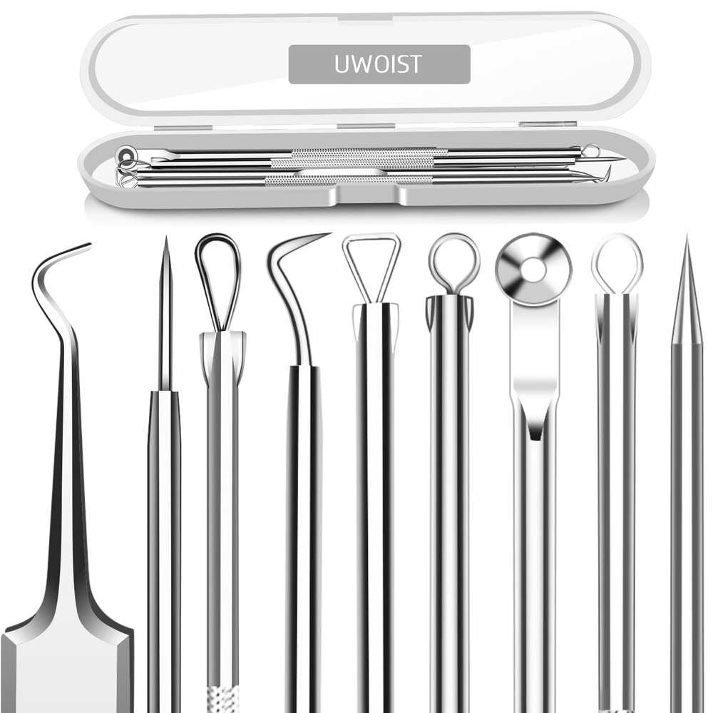 5PCS Blackhead Remover Comedone Extractor, Curved 5 Count (Pack of 1), Black