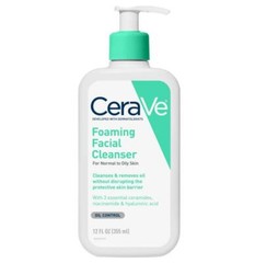 SM CeraVe Foaming Facial Cleanser 12 Oz Daily Face Wash for Normal to Oily Skin