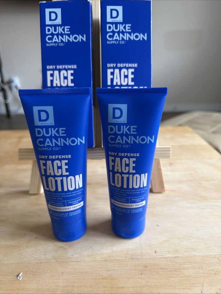 Lot of 2 – Duke Cannon Supply Co. Dry Defense Face Lotion 3 oz