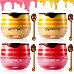 Lip Balm, Vitamin E 2.1 Ounce (Pack of 1), 2 Packs Strawberry & 2 Honey