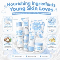 Kids & Teens 12-in-1 Skin Care Gift Set – Face Wash & Moisturizer for Ages 8-12