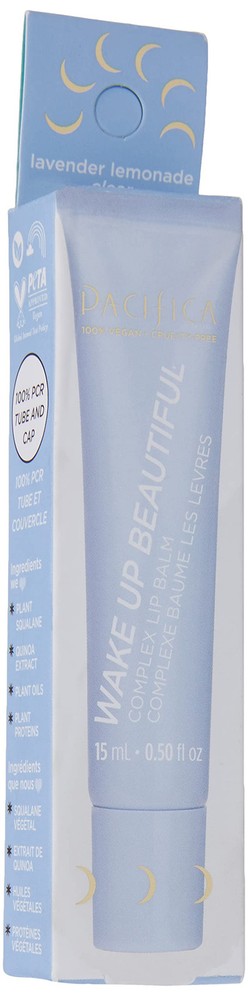 PACIFICA Wake Up Beautiful Complex Lip Balm, Lavender Lemonade, Clear