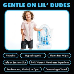 LiL&rsquo; DUDE Flushable Wipes, Extra Large Fragrance Wet Wipes, 252 Count, 6 Pack