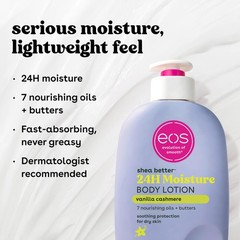 eos Shea Better Body Lotion Vanilla Cashmere, 16 Fl Oz (Pack of 1), Clear