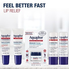 Aquaphor Lip Balm, Lip Repair, SPF 30 Lip Protectant 0.35 Oz Tube Pack of 2