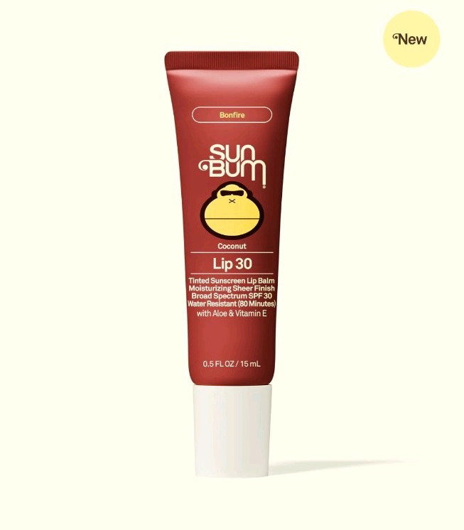 Sun Bum Lip 30 SPF 30 Moisturizing Tinted Lip Balm Bonfire Coconut 0.5oz