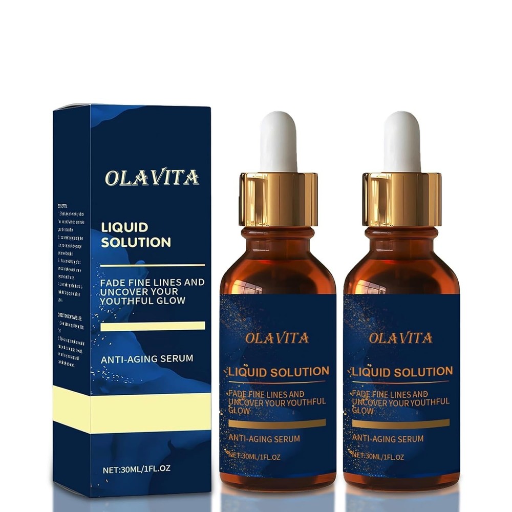 Liquid Solution Anti Aging Serum with Vitamin C, Supports Skin Elasticity